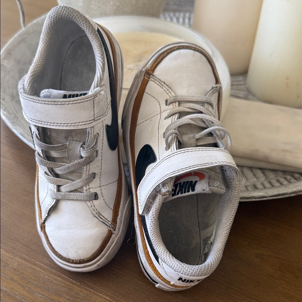 Nike Kids White and Tan Sneakers